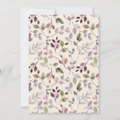 Thanksgiving Dinner Watercolor Burgundy Roses 招待状 (裏面)