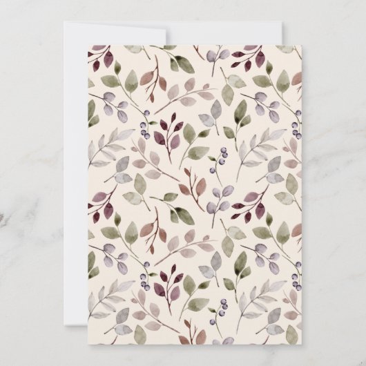 Thanksgiving Dinner Watercolor Burgundy Roses 招待状 (裏面)