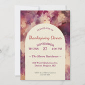 Thanksgiving Dinner Watercolor Florals Custom 招待状 (正面)