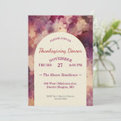 Thanksgiving Dinner Watercolor Florals Custom 招待状 (スタンド正面)