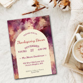 Thanksgiving Dinner Watercolor Florals Custom 招待状