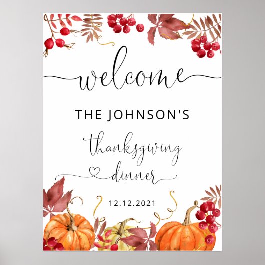 Thanksgiving dinner welcome ポスター (正面)
