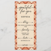 Thanksgiving Double Sided Menu & Place Card Plaid メニュー (正面)