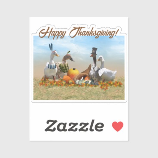 Thanksgiving Ducks - Pilgrims & Indians シール (シート)