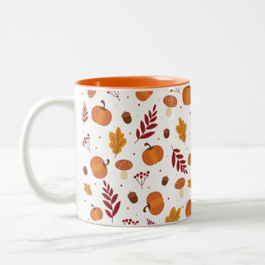 Thanksgiving Elements Mug ツートーンマグカップ (左)