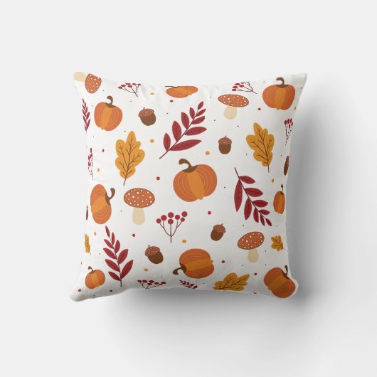 Thanksgiving Elements Throw Pillow クッション (裏面)