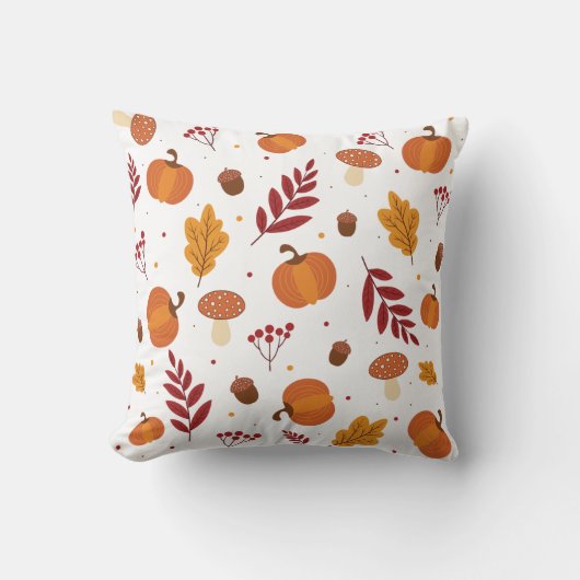 Thanksgiving Elements Throw Pillow クッション (正面)