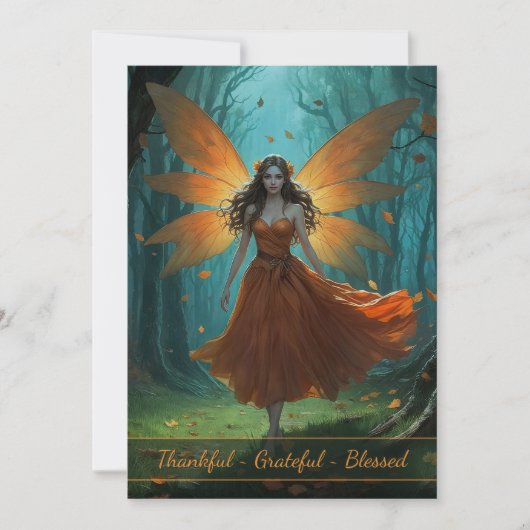 Thanksgiving Enchanted Autumn Fairy Party 招待状 (正面)