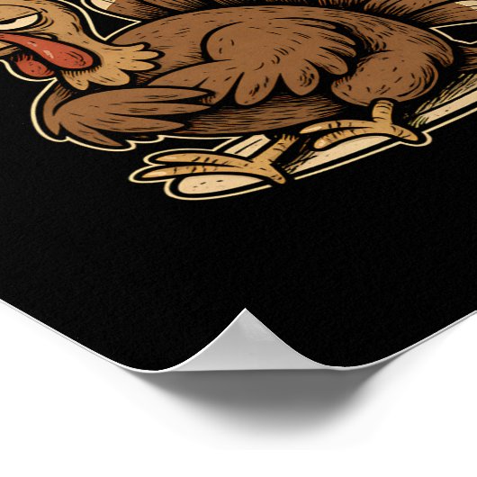 Thanksgiving F Caw F Turkey Funny Fcawf Gobble Fca ポスター (角)