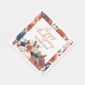 Thanksgiving fall autumn Pumpkins flowers Napkins スタンダードランチョンナプキン (角)