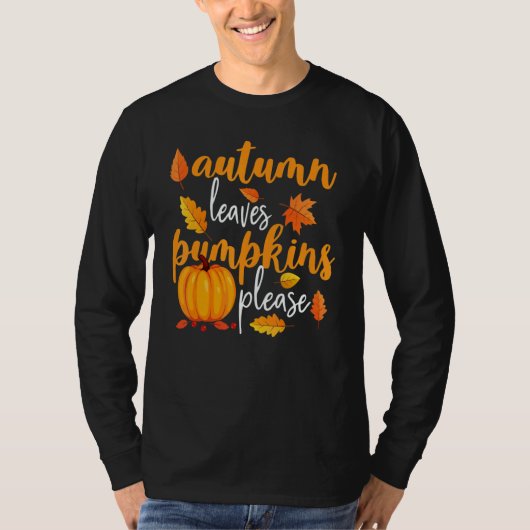 Thanksgiving Fall Mom  Autumn Leaves and Pumpkin P Tシャツ (正面)