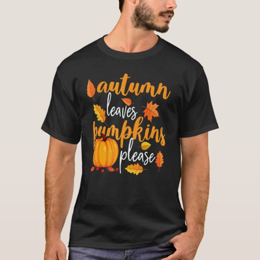 Thanksgiving Fall Mom  Autumn Leaves and Pumpkin P Tシャツ (正面)
