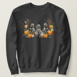 Thanksgiving Fall Poodle Dog with Pumpkins design  スウェットシャツ