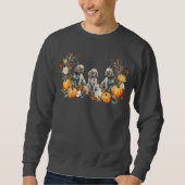 Thanksgiving Fall Poodle Dog with Pumpkins design  スウェットシャツ (正面)