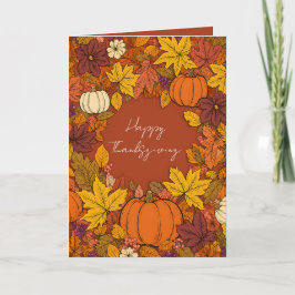 Thanksgiving Fall Pumpkin Greetings カード