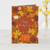 Thanksgiving Fall Pumpkin Greetings カード (黄色い花)