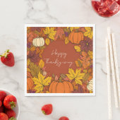 Thanksgiving Fall Pumpkin Greetings スタンダードランチョンナプキン (インサイチュ)