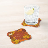 Thanksgiving Fall Pumpkin Greetings ペーパーコースター (インサイチュ)