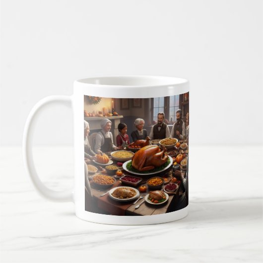 (Thanksgiving & Family II) Classic Mug, 11 oz コーヒーマグカップ (左)