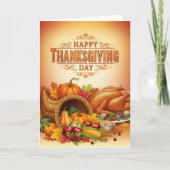 Thanksgiving Feast Blessings — Holiday Greeting カード (正面)