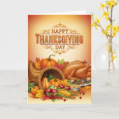 Thanksgiving Feast Blessings — Holiday Greeting カード (黄色い花)