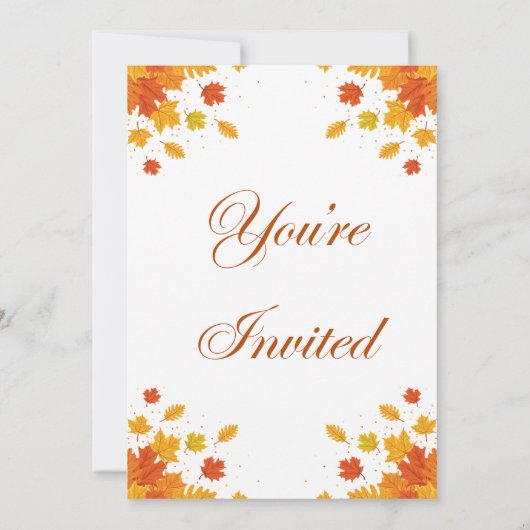 Thanksgiving Feast Invitation Autumn Floral 招待状 (裏面)