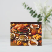 Thanksgiving Feast Table Postcard シーズンポストカード (スタンド正面)