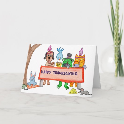 Thanksgiving Feast with Friends カード (正面)