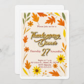 Thanksgiving Flat Holiday Card シーズンカード (正面/裏面)