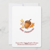 Thanksgiving Flat Holiday Card シーズンカード (裏面)