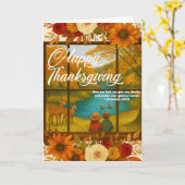 Thanksgiving Folded Greeting Card カード (黄色い花)