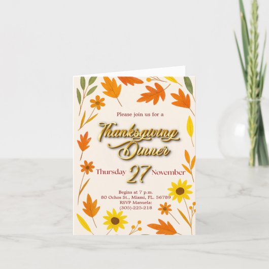 Thanksgiving Folded Greeting Card カード (正面)