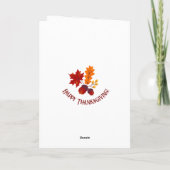 Thanksgiving Folded Holiday Card シーズンカード (裏面)