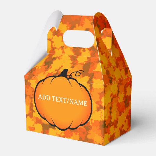 Thanksgiving Foliage Pumpkin Drawing Custom Text フェイバーボックス (正面サイド)