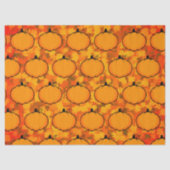 Thanksgiving Foliage Pumpkin Drawing Custom Text  薄葉紙 (正面)