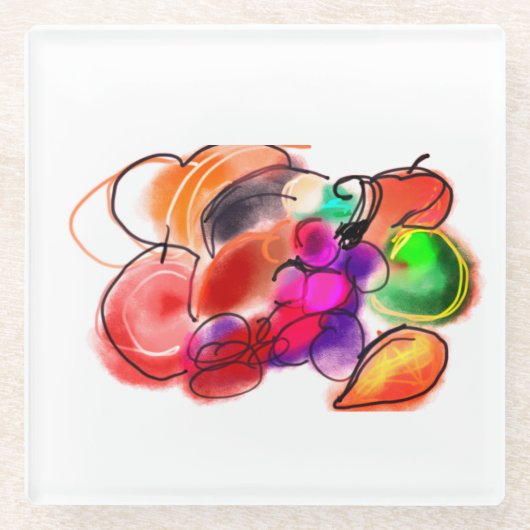 Thanksgiving food ガラスコースター (正面)