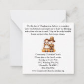 Thanksgiving Food Basket Prayer Church Invitation  ノートカード (裏面)