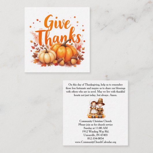 Thanksgiving Food Basket Prayer Church Invitation  ノートカード (正面/裏面)