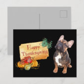 Thanksgiving Französische Bulldogge French Bulldog ポストカード (正面/裏面)