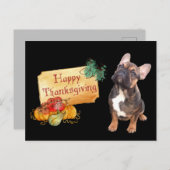 Thanksgiving Französische Bulldogge Postkarte ポストカード (正面/裏面)