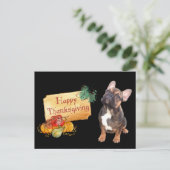 Thanksgiving Französische Bulldogge Postkarte ポストカード (スタンド正面)