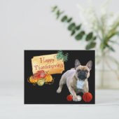 Thanksgiving Französische Bulldogge Postkarte ポストカード (スタンド正面)