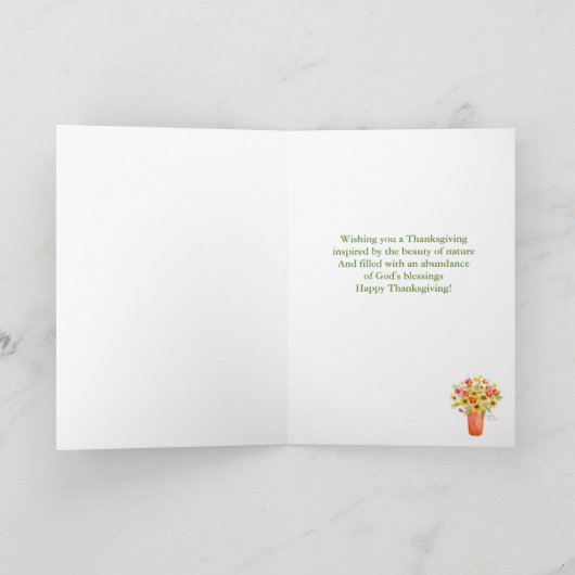 Thanksgiving Fresh Flowers Religious Greeting Card カード (内部)