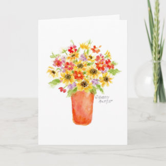 Thanksgiving Fresh Flowers Religious Greeting Card カード