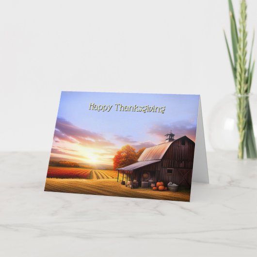 Thanksgiving From Our House to Yours Barn and Farm カード (正面)