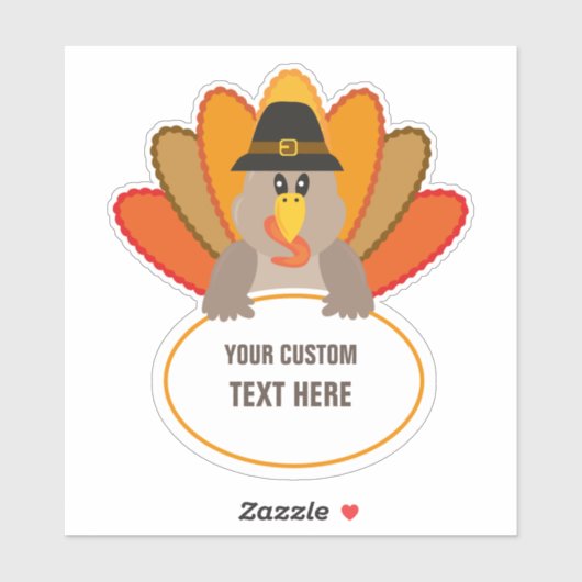 Thanksgiving funny turkey custom text template シール (シート)