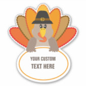 Thanksgiving funny turkey custom text template シール (正面)