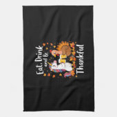 Thanksgiving Funny Unicorn Turkey Day Beer Long Sl キッチンタオル (縦)