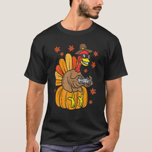 Thanksgiving Game Controller Thanksgiving Boys Ga Tシャツ (正面)