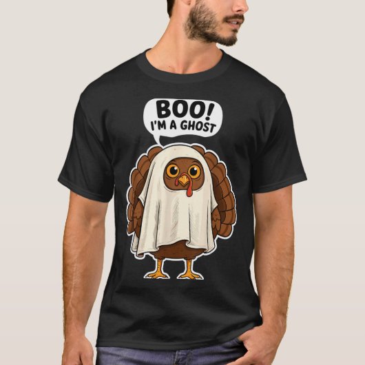 Thanksgiving Ghost Turkey Disguise Funny Halloween Tシャツ (正面)